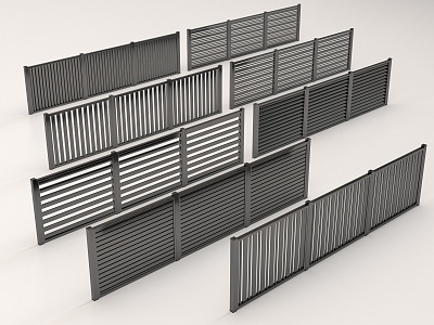 Modern stainless steel guardrail railing stainless steel protective partition railing 3d model