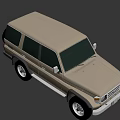 Classic Toyota SUV Front View With Round Headlights And Silver Bumper 3d model