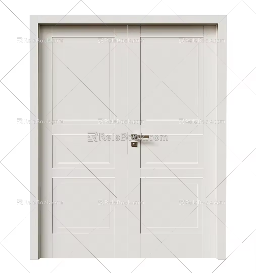 Modern double door entry gate 3d model