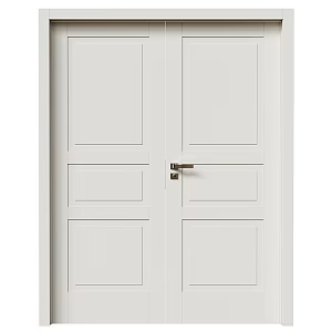 Modern double door entry gate 3d model