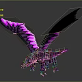 Purple Mythical Dragon Creature With Iridescent Wings And Scales In Fantasy Art