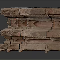 Traditional Chinese Architectural Components With Carved Wooden Details And Stacked Structure