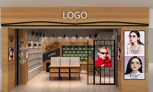 Glasses shopping mall side hall display store 3d model