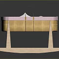Baby Cradle With Wooden Base Yellow Pink Woven Body And Small Pillow Handles