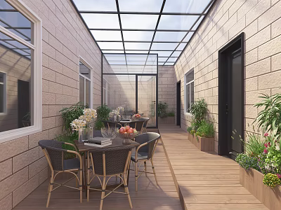 Modern Sun Room 3d model