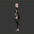 Game Movie Character With Blonde Hair In Black And Gold Warrior Style Armor