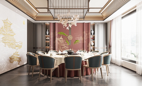 New Chinese Restaurant Room 3d model