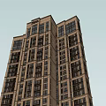 Modern High Rise Residential Building 3D Architectural Model With Exterior Windows Design
