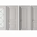 Modern Interior Hinged Doors With Different Panel Designs In Grey 3d model