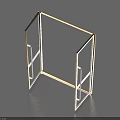 Glass Shelf with Metal Frame Open Design for Home Living Supplies Storage
