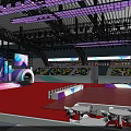 Gorgeous Themed Stage Design With Red Carpet For WDSF Asian Dancesport Festival In Spacious Stadium