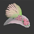 Pink Plant Decor Featuring Feathery Pink Accents Green Leaves And Roses