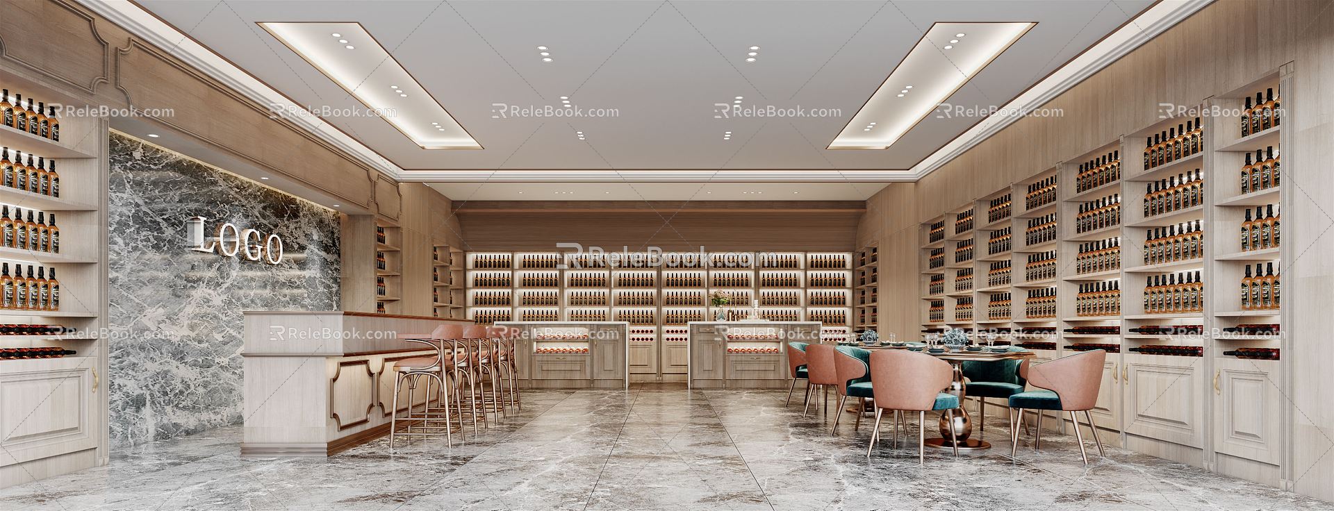 New Chinese Winery Winery Smoke Hotel Hall 3d model