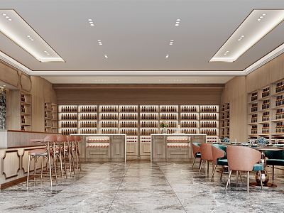 New Chinese Winery Smoke Hotel Hall 3d model