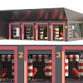 4S Auto Service Center With Numbered Bays And Professional Car Repair Equipment