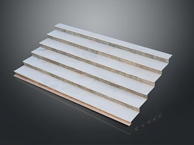 Stacked Layered Marble Steps Featuring Smooth White Surface And Durable Design 3d model