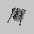 Industrial Dual Barrel Weapon With Yellow Gray Turret And Mechanical Base