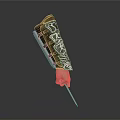 Leather And Metal Wrist Weapon With Decorative Silver Plates And Sharp Blade