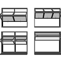 Black Metal Wall Mounted Storage Racks With Multiple Shelves And Hook Compartments 3d model