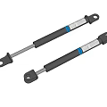 Black Gas Struts With Metal Ends And Colored Labels For Industrial Use