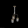 Modern Three Light Gold Metal Chandelier With Transparent Glass Shades