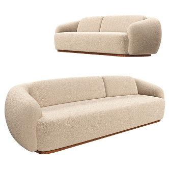 Coral Cream Style Casual Sofa 18 3d model