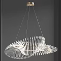 Modern Spiral Crystal Chandelier Hanging In Gray Interior With Elegant Design