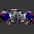 Sci Fi Robot Character With Shiny Silver Blue Red Armor And Mechanical Design