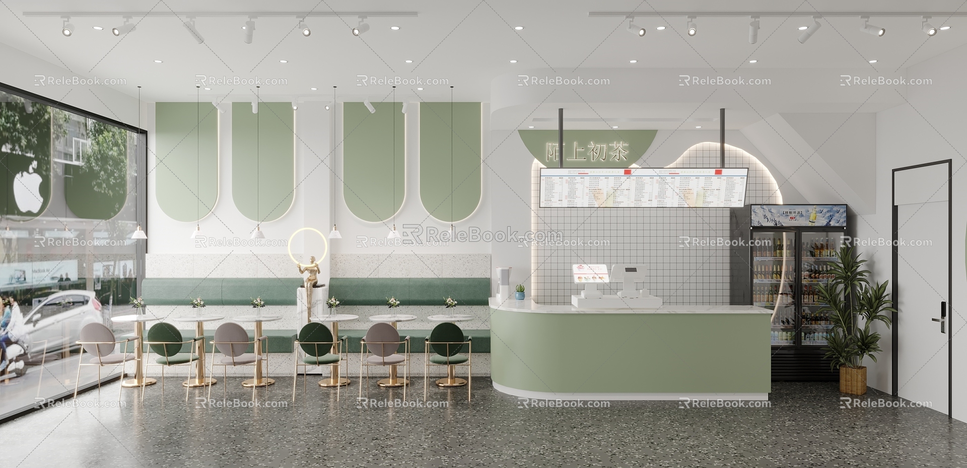 Light Luxury Milk Tea Shop 3d model