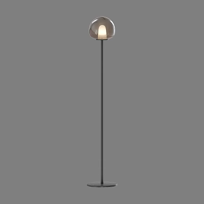 Modern Floor Lamp With Sleek Metal Stand And Glass Shade Design 3d model