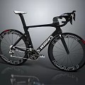 Black Aerodynamic LWORKS Road Bicycle With Carbon Fiber Frame And Sleek Racing Wheels