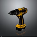 Cordless Electric Drill With Yellow And Black Design Ergonomic Handle And Powerful Motor