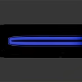 Futuristic Computer Accessory In Black And Blue Design With Transparent Panel And Glowing Edges