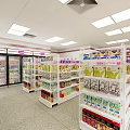Bright Modern Convenience Store With Glass Doors Retail Signage And Product Displays