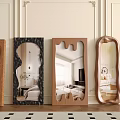 Modern Decorative Mirrors With Wooden And Black Frames In Various Shapes Reflecting Interior Spaces