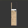 Wooden Staircase Design With White Platform And Glass Railing Interior