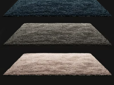 Soft Plush Square Rugs in Navy Blue Gray and Light Beige for Home Decor 3d model