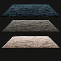 Soft Plush Square Rugs in Navy Blue Gray and Light Beige for Home Decor