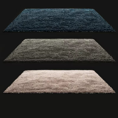 Soft Plush Square Rugs in Navy Blue Gray and Light Beige for Home Decor 3d model