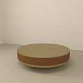Modern Round Coffee Table With Beige Top And Brown Striped Design 3d model