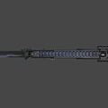 Black Tactical Assault Rifle With Modern Design Picatinny Rail Sleek Finish And Detachable Magazine