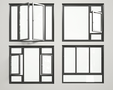 Modern windows 3d model