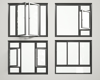 Modern windows 3d model