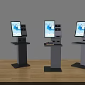 Commercial Self Service Kiosks with Interactive Display Screens Storage Drawers and Platforms