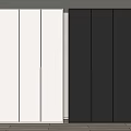 Modern Minimalist Wardrobe Design With Light And Dark Color Contrast Smooth Surface And Vertical Handles