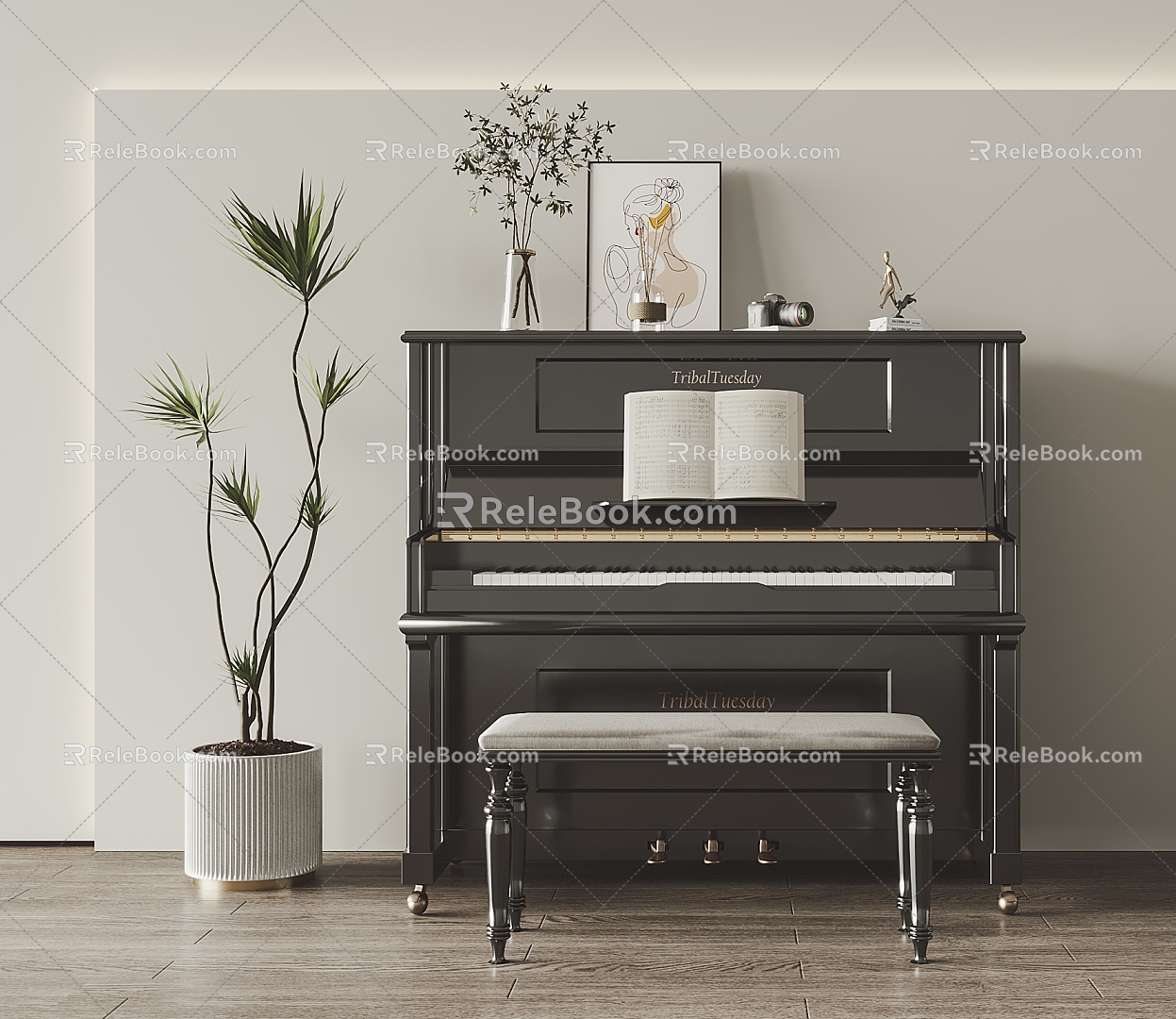 Modern Piano Paint 3d model