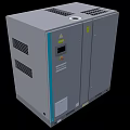 Gray Cabinet Style Industrial Equipment With Ventilation Grilles And Control Panel