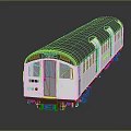 Modern Train With Two Carriages White Body Black Roof Windows Doors And Reflective Surface