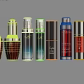 Various Branded Skincare Products Arranged In Row