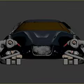 Futuristic Blue Sports Car With Sleek Design Yellow Windshield And Mechanical Accents